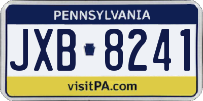 PA license plate JXB8241
