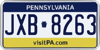 PA license plate JXB8263