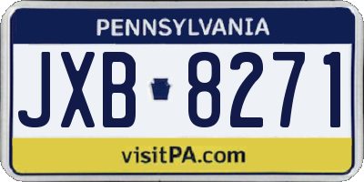 PA license plate JXB8271