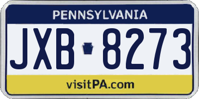 PA license plate JXB8273