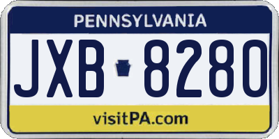 PA license plate JXB8280