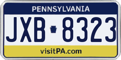 PA license plate JXB8323