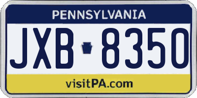 PA license plate JXB8350