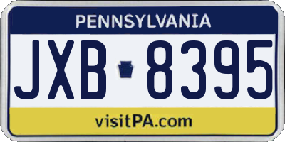 PA license plate JXB8395