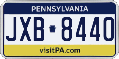 PA license plate JXB8440