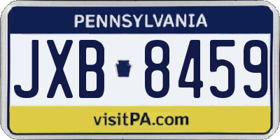PA license plate JXB8459