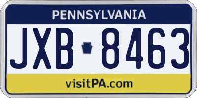 PA license plate JXB8463
