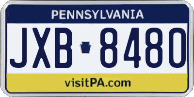 PA license plate JXB8480