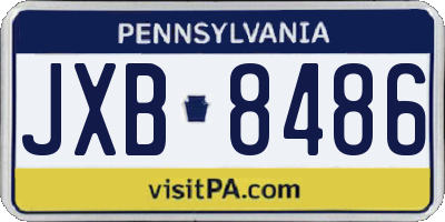 PA license plate JXB8486