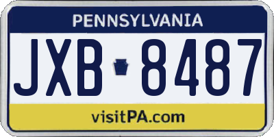 PA license plate JXB8487