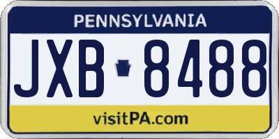PA license plate JXB8488