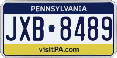PA license plate JXB8489