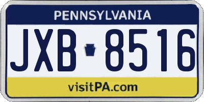 PA license plate JXB8516