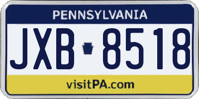 PA license plate JXB8518