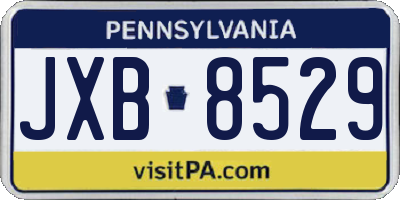 PA license plate JXB8529
