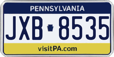PA license plate JXB8535