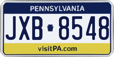 PA license plate JXB8548