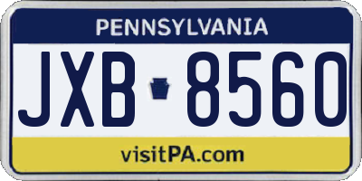 PA license plate JXB8560