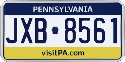 PA license plate JXB8561