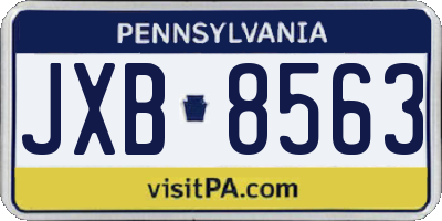 PA license plate JXB8563