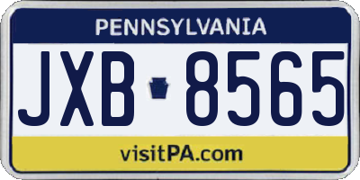 PA license plate JXB8565