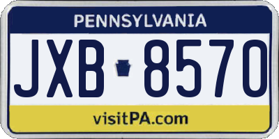 PA license plate JXB8570