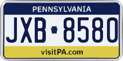 PA license plate JXB8580