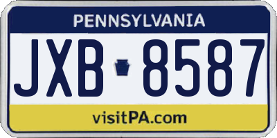 PA license plate JXB8587