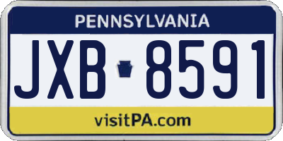 PA license plate JXB8591