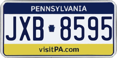 PA license plate JXB8595