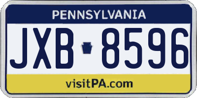 PA license plate JXB8596