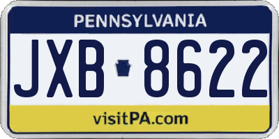 PA license plate JXB8622