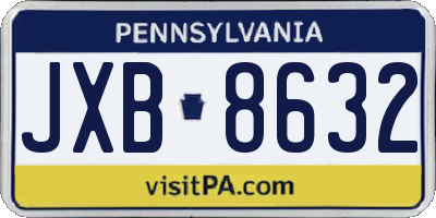 PA license plate JXB8632
