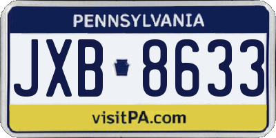 PA license plate JXB8633