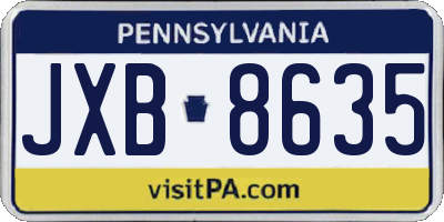 PA license plate JXB8635