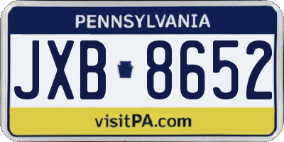 PA license plate JXB8652