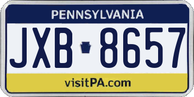 PA license plate JXB8657