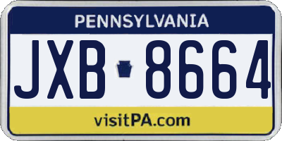 PA license plate JXB8664
