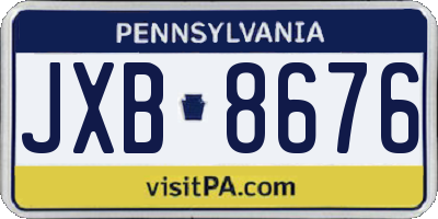 PA license plate JXB8676