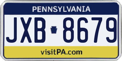 PA license plate JXB8679