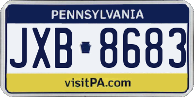 PA license plate JXB8683