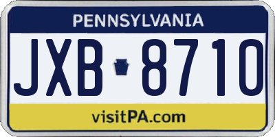 PA license plate JXB8710