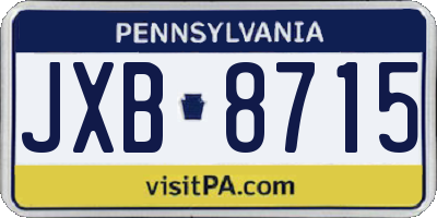 PA license plate JXB8715