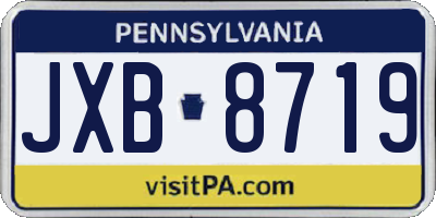 PA license plate JXB8719
