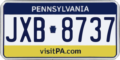 PA license plate JXB8737