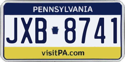 PA license plate JXB8741