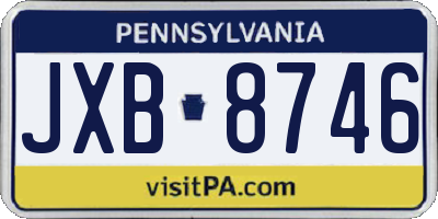 PA license plate JXB8746