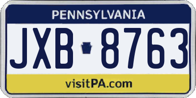 PA license plate JXB8763