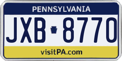 PA license plate JXB8770