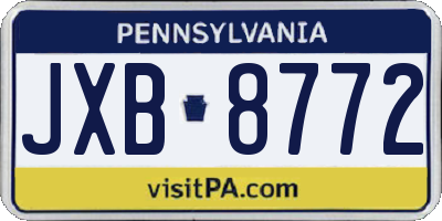 PA license plate JXB8772